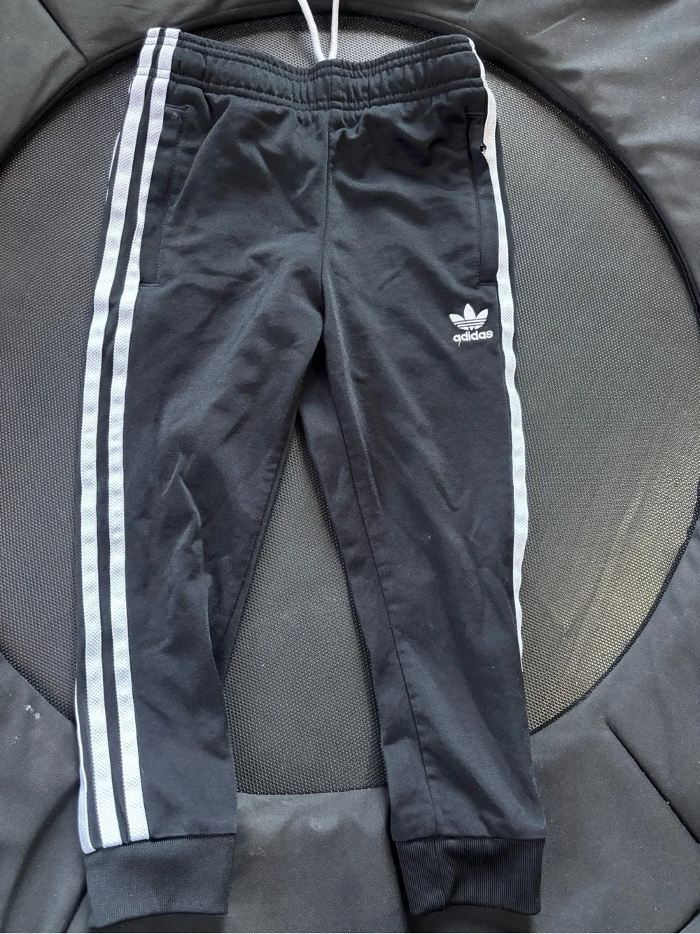 adidas Black Jogger Pants with White 3-Stripes